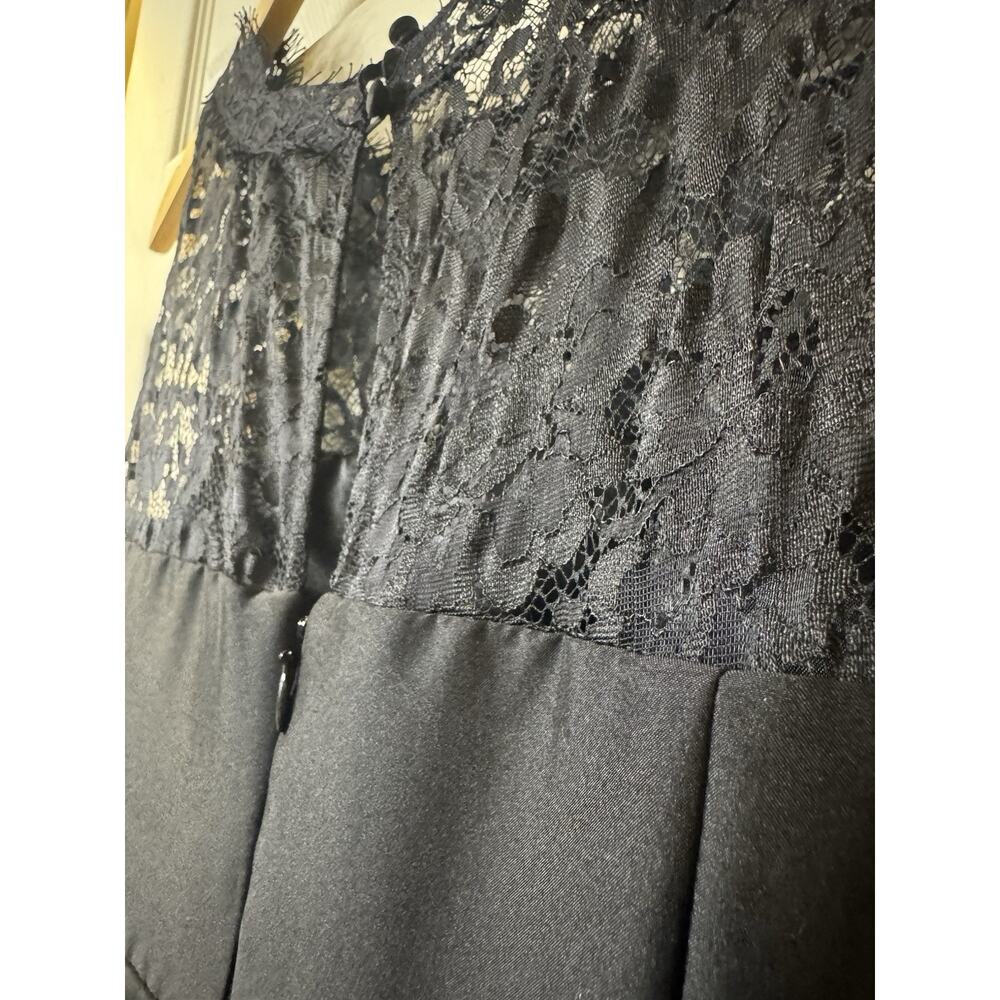 White House Black Market Black Lace Size 8 Voluminous Fit & Flare with Crinoline - Picture 8 of 12